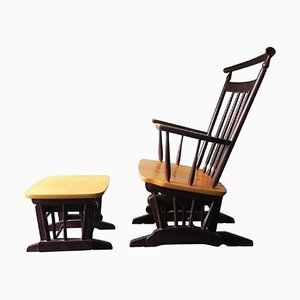 Glider Rocking Chair and Ottoman, 1960s, Set of 2-ED-1736823