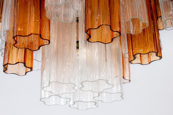 Gold and Clear Murano Glass Tronchi Chandelier, 1970s-MBH-1032620