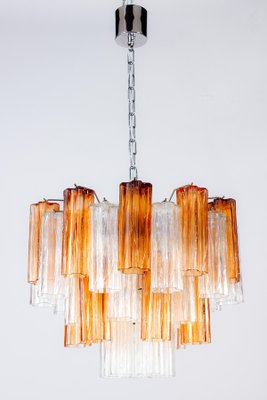 Gold and Clear Murano Glass Tronchi Chandelier, 1970s-MBH-1032620