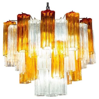 Gold and Clear Murano Glass Tronchi Chandelier, 1970s-MBH-1032620