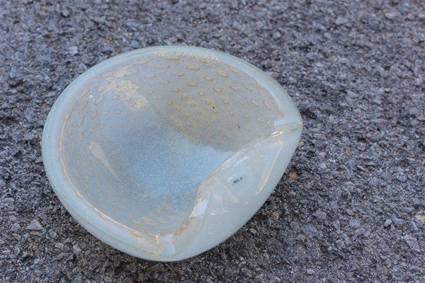 Gold and Opaline Murano Glass Bowl from Seguso, 1950s-EH-627514