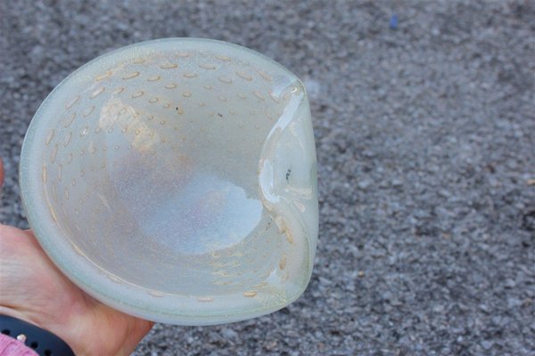 Gold and Opaline Murano Glass Bowl from Seguso, 1950s-EH-627514