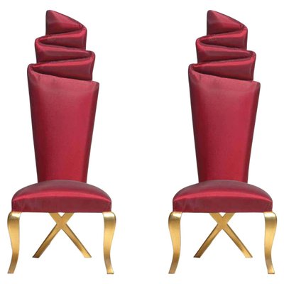 Gold and Red Chairs, Set of 2-KGD-1056309