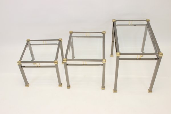 Gold and Silver Nesting Tables from Eicholtz Lindon, 1960s-EZZ-672241