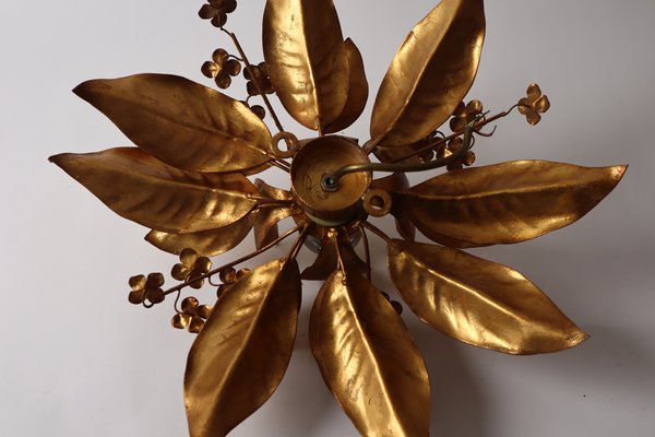 Gold Bell Flower Wall Lamp attributed to Hans Kögl, 1970s-ESB-1386885