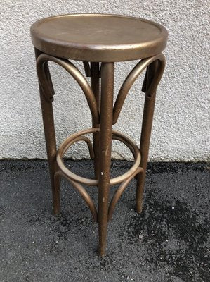 Gold Bistro Stool in the Style of Thonet, 1980s-SDV-754275