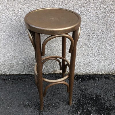 Gold Bistro Stool in the Style of Thonet, 1980s-SDV-754275