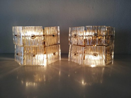 Gold Brass Wall Sconces from Kinkeldey, 1960s, Set of 2-RDS-1147889