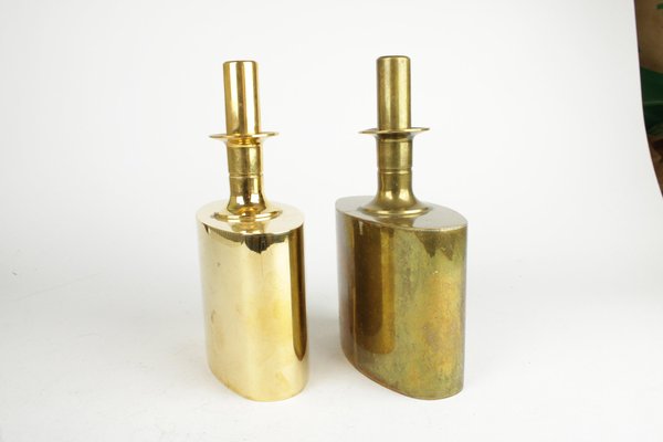 Gold Coating Liquor Bottles by Pierre Forsell for Skultuna, Set of 2-HYQ-1251137