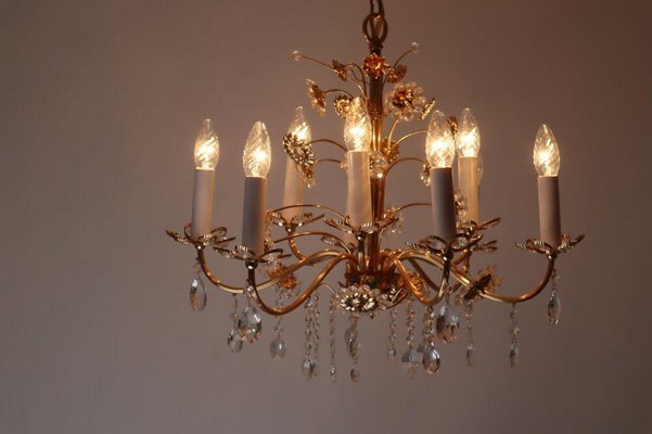 Gold Crystal Flower Chandelier from Palwa-ESB-1376751