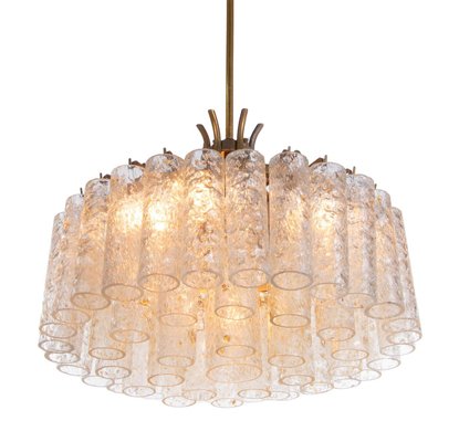 Gold Flaked Murano Glass Tube Chandelier from Doria, Germany, 1960s-DEK-1146237