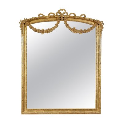 Gold Foil Hand-Carved Wooden Mirror, 1970s-UZ-862833