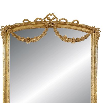 Gold Foil Hand-Carved Wooden Mirror, 1970s-UZ-862833