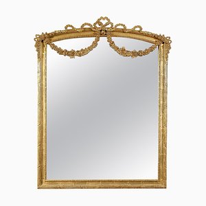 Gold Foil Hand-Carved Wooden Mirror, 1970s-UZ-862833