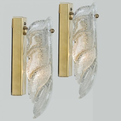 Gold Glass Murano Wall Sconces by Barovier & Toso, Italy, 1960s-VDW-2035166