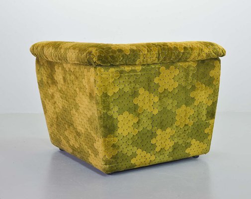 Gold-Green Velvet Dots Modular Lounge Sectional Sofa Set from Laauser, 1970s, Set of 6-IXC-743550