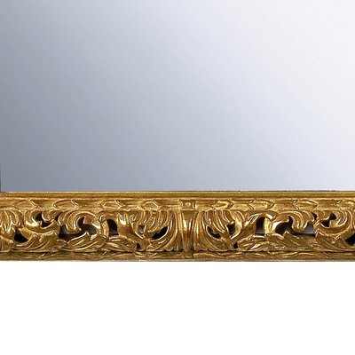 Gold Hand-Carved Wooden Mirror, Spain, 1970s-UZ-862843