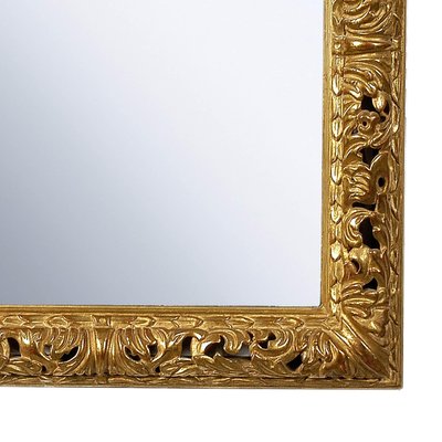 Gold Hand-Carved Wooden Mirror, Spain, 1970s-UZ-862843