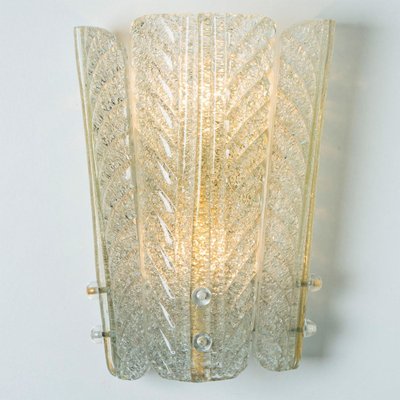 Gold Inclusions Glass and Brass Wall Light in the style of Barovier, 1960-VDW-2044210