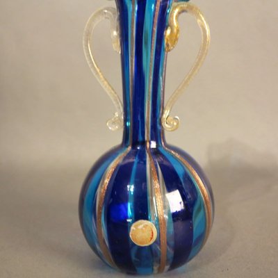 Gold Inlaid Murano Glass Vase, 1950s-WK-726045