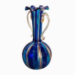 Gold Inlaid Murano Glass Vase, 1950s-WK-726045