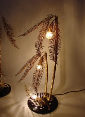 Gold Metal Table Lamps, 1960s, Set of 2-XHP-1241371