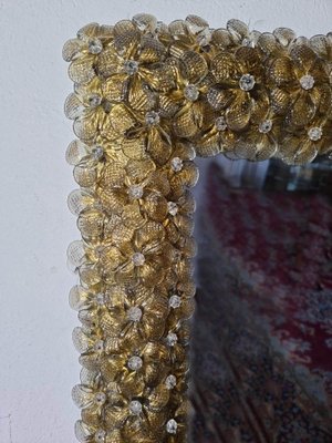 Gold Murano Glass Flower Mirror-MBH-1032556