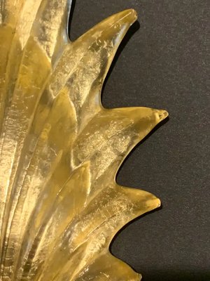 Gold Murano Glass Leaf and Brass Sconces, 2000, Set of 2-YF-2032026