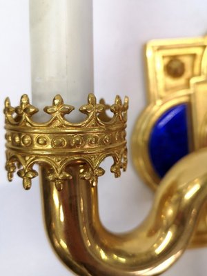 Gold Plated and Enamel Sconce by Jozsef Engelsz, 1970s-UWE-625690