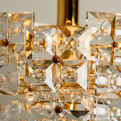 Gold-Plated Brass Crystal Glass Chandeliers from Kinkeldey, 1970s, Set of 2-VDW-1018074