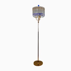 Gold-Plated Brass Glass Murano Glass Floor Lamp from Venini, 1990s-NGU-1719494