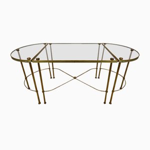 Gold-Plated Brass Ringed Side Tables, 1950s, Set of 3-EAD-1763389