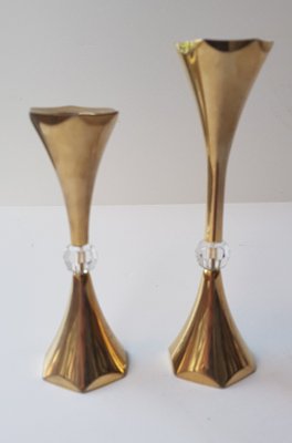 Gold Plated Candleholders from Asmussen, 1960s, Set of 2-QDP-844893