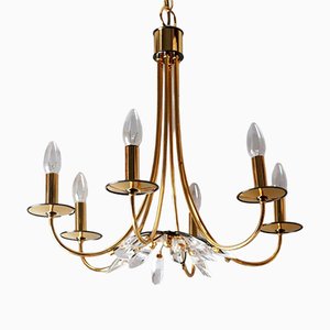 Gold-Plated Crown Chandelier, Italy, 1980s-ESB-1376894