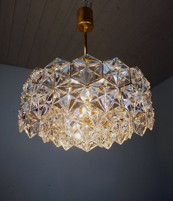 Gold-Plated Crystal and Brass Chandelier from Kinkeldey, 1960s-DEK-548793