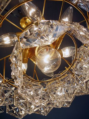 Gold-Plated Crystal and Brass Chandelier from Kinkeldey, 1960s-DEK-548793