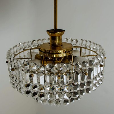 Gold-Plated Crystal Glass Chandeliers for Interna, 1960, Set of 4-VDW-910032