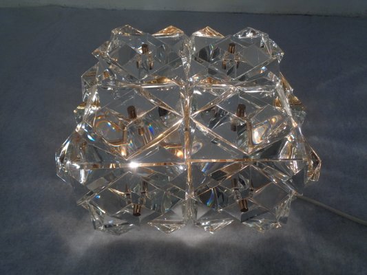 Gold-Plated & Crystal Glass Flush Mount Light from Kinkeldey, 1970s-RDW-692093