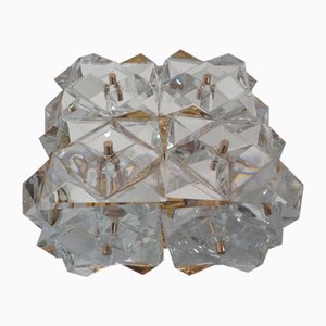 Gold-Plated & Crystal Glass Flush Mount Light from Kinkeldey, 1970s-RDW-692093