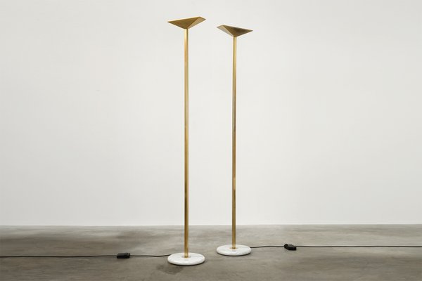 Gold-Plated Floor Lamp by Pierre Disderot for Verre Lumière, 1980s-WCH-730110