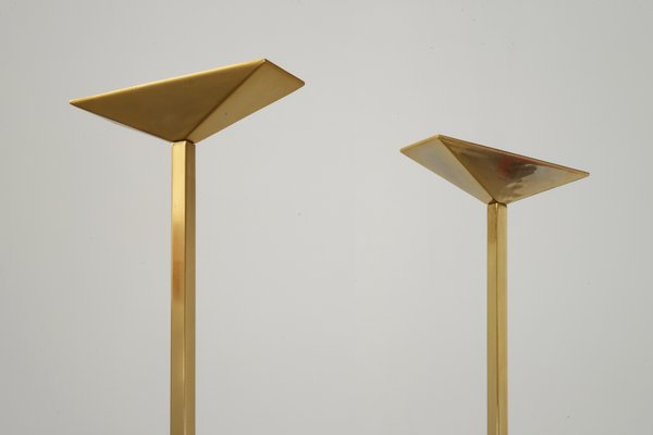 Gold-Plated Floor Lamp by Pierre Disderot for Verre Lumière, 1980s-WCH-730110