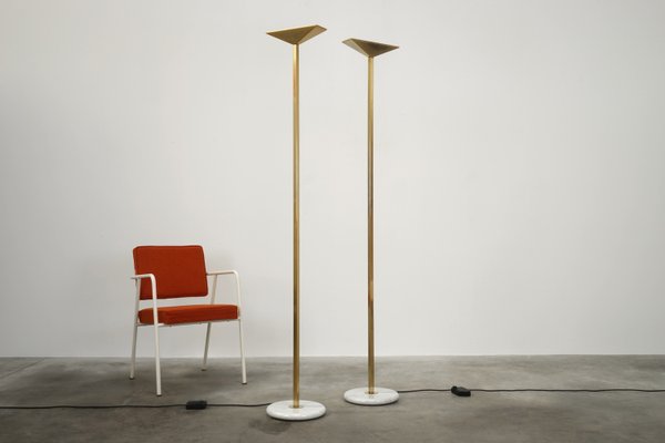 Gold-Plated Floor Lamp by Pierre Disderot for Verre Lumière, 1980s-WCH-730110