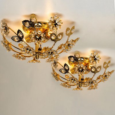 Gold-Plated Flower Wall Light or Flushmount from Palwa-VDW-1090288