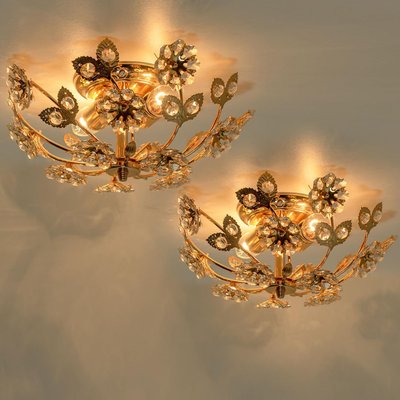 Gold-Plated Flower Wall Light or Flushmount from Palwa-VDW-1090288