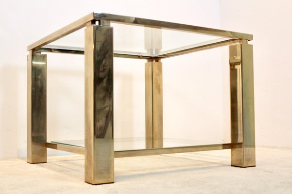 Gold-Plated Glass Side Table-MO-1158537