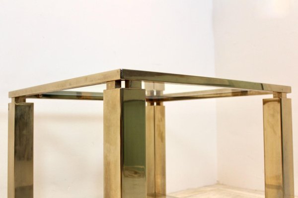 Gold-Plated Glass Side Table-MO-1158537