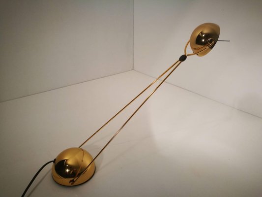 Gold-Plated Halogen Floor and Table Lamp from Stefano Cevoli, Italy, 1980s, Set of 2-VDW-839166