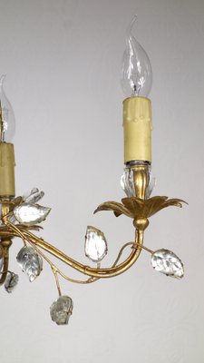 Gold-Plated Metal and Crystal Chandelier from Maison Bagues, 1970s-NGU-1786886