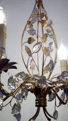 Gold-Plated Metal and Crystal Chandelier from Maison Bagues, 1970s-NGU-1786886