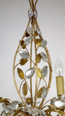 Gold-Plated Metal and Crystal Chandelier from Maison Bagues, 1970s-NGU-1786886